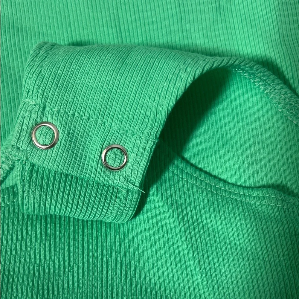 Express Bright Green Ruffle Sleeve Bodysuit - Picture 3 of 4